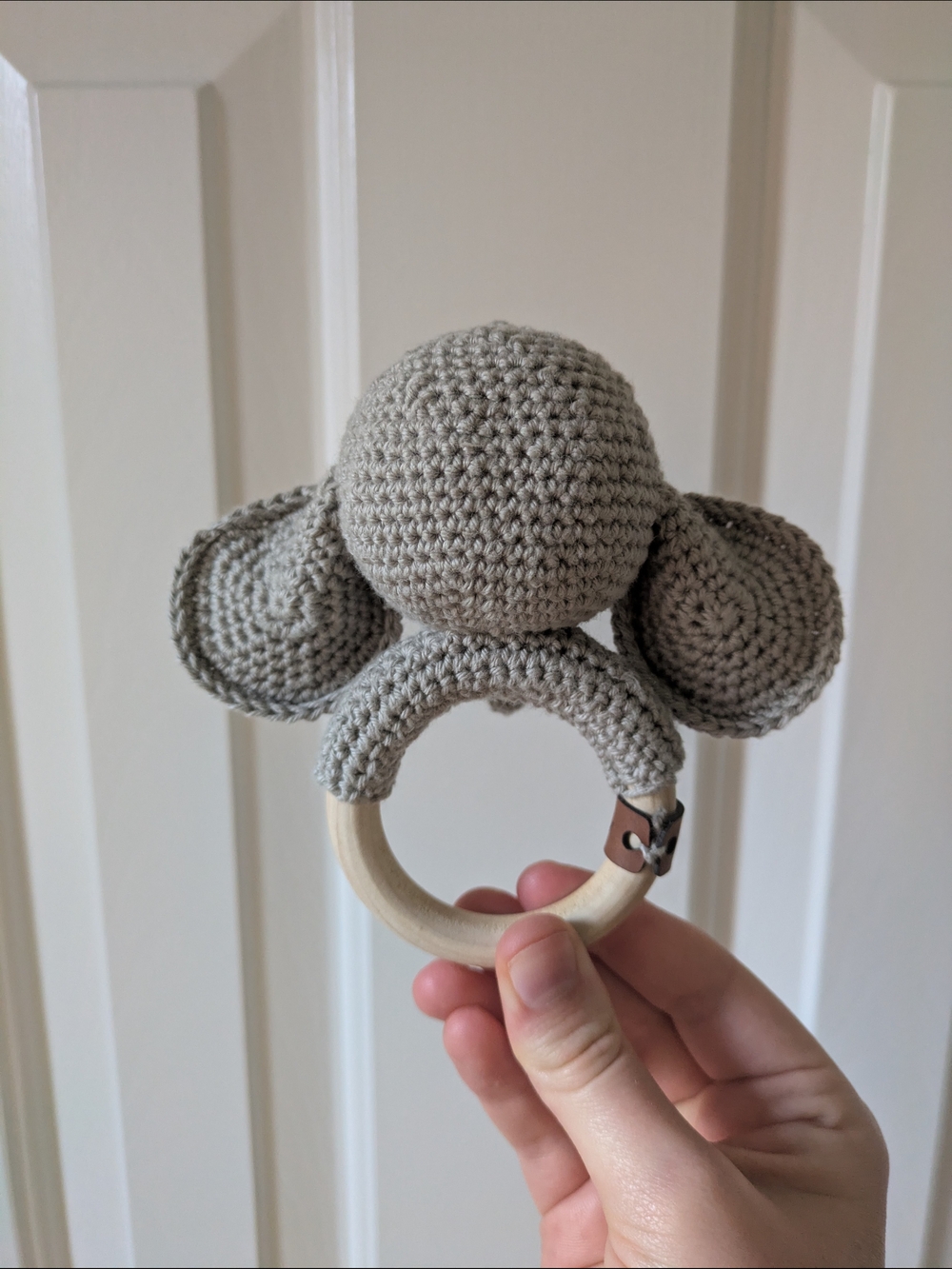 Handmade 100% Cotton Elephant Teether Rattle - Picture 4 of 4